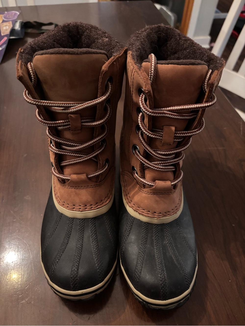 Sorel Brown and Black Winter Rain Boots